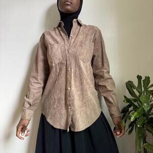 Vintage‎ genuine leather western suede shirt size L